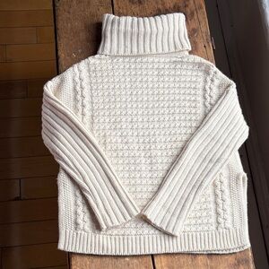 Cream Turtleneck Sweater
